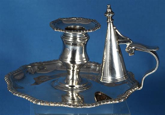 An early Victorian silver chamber stick, Width 175mm Weight: 8.4oz/263grms